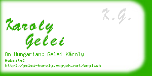 karoly gelei business card