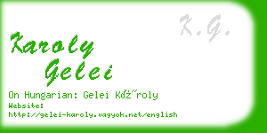 karoly gelei business card